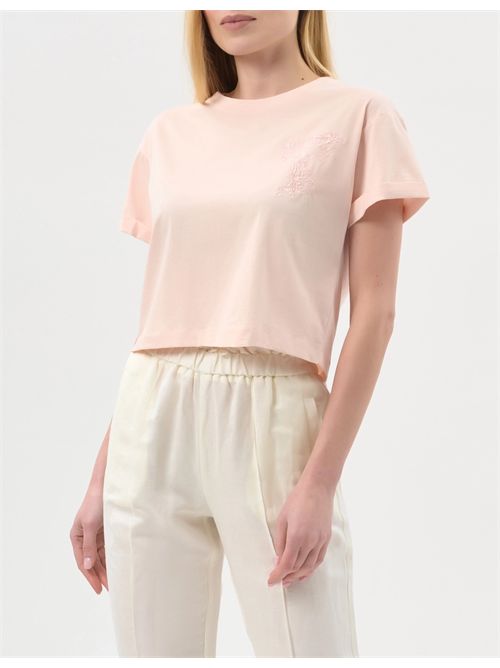 T-shirt con ricamo monogramma TWINSET | TT2380/13144